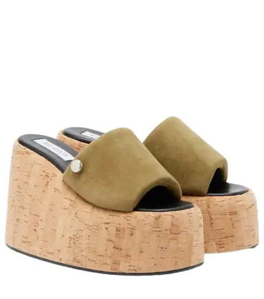 The Attico Mochi suede platform slides | Thumbnail 1 The Attico Mochi suede platform slides | Thumbnail 1