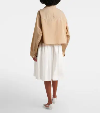 Prada Belted cotton and linen midi skirt | Thumbnail 3 Prada Belted cotton and linen midi skirt | Thumbnail 3