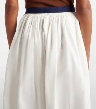 Prada Belted cotton and linen midi skirt | Thumbnail 4 Prada Belted cotton and linen midi skirt | Thumbnail 4