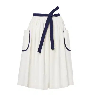 Prada Belted cotton and linen midi skirt | Thumbnail 1 Prada Belted cotton and linen midi skirt | Thumbnail 1