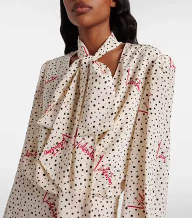 Valentino Polka-dot silk crêpe de chine midi dress | Thumbnail 2 Valentino Polka-dot silk crêpe de chine midi dress | Thumbnail 2