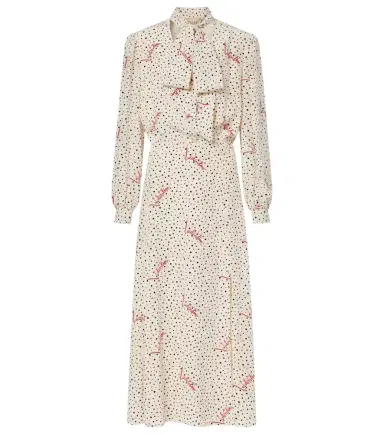 Valentino Polka-dot silk crêpe de chine midi dress | Thumbnail 1 Valentino Polka-dot silk crêpe de chine midi dress | Thumbnail 1