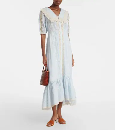 Rixo Edina embroidered cotton midi dress | Thumbnail 3 Rixo Edina embroidered cotton midi dress | Thumbnail 3