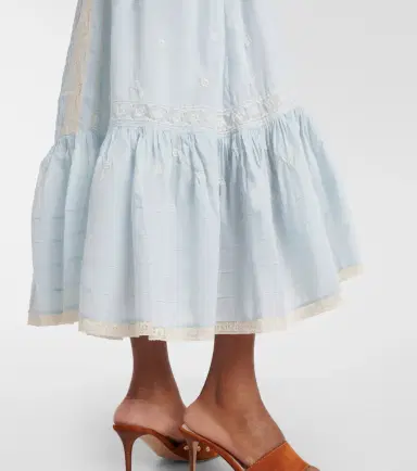 Rixo Edina embroidered cotton midi dress | Thumbnail 5 Rixo Edina embroidered cotton midi dress | Thumbnail 5