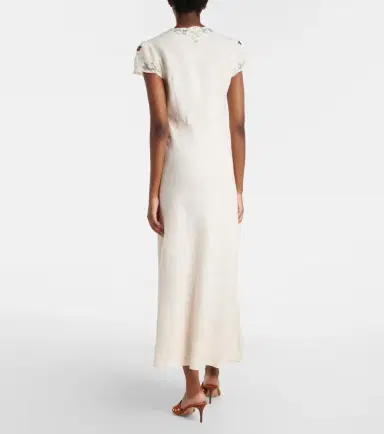 Rixo Amari embroidered linen-blend midi dress | Thumbnail 2 Rixo Amari embroidered linen-blend midi dress | Thumbnail 2