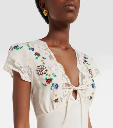 Rixo Amari embroidered linen-blend midi dress | Thumbnail 5 Rixo Amari embroidered linen-blend midi dress | Thumbnail 5