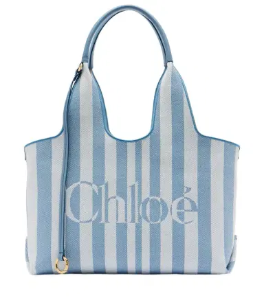 Chloé Chloé Chloé Stripy Large logo canvas tote bag | Thumbnail 1 Chloé Chloé Chloé Stripy Large logo canvas tote bag | Thumbnail 1