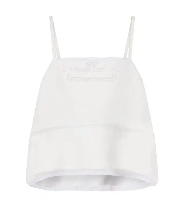 Lace-trimmed linen top Lace-trimmed linen top