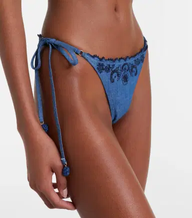 Zimmermann Aster embroidered denim bikini | Thumbnail 5 Zimmermann Aster embroidered denim bikini | Thumbnail 5