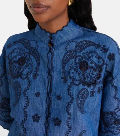Zimmermann Aster embroidered denim shirt | Thumbnail 3 Zimmermann Aster embroidered denim shirt | Thumbnail 3