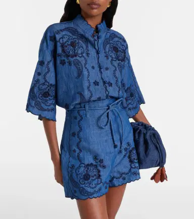 Zimmermann Aster embroidered denim shirt | Thumbnail 4 Zimmermann Aster embroidered denim shirt | Thumbnail 4