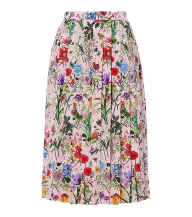 Gucci Flora pleated silk midi skirt | Thumbnail 1 Gucci Flora pleated silk midi skirt | Thumbnail 1
