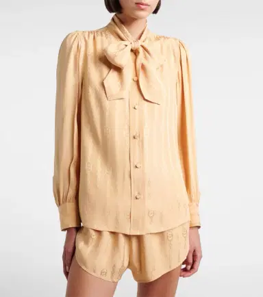 Gucci Interlocking G silk jacquard shirt | Thumbnail 4 Gucci Interlocking G silk jacquard shirt | Thumbnail 4