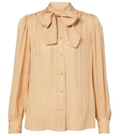 Gucci Interlocking G silk jacquard shirt | Thumbnail 1 Gucci Interlocking G silk jacquard shirt | Thumbnail 1