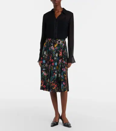 Gucci Pleated floral silk midi skirt | Thumbnail 5 Gucci Pleated floral silk midi skirt | Thumbnail 5