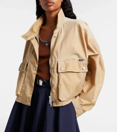 Prada Re-Nylon cropped jacket | Thumbnail 4 Prada Re-Nylon cropped jacket | Thumbnail 4