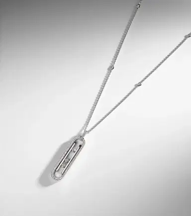 Messika Move 10th 18kt white gold pendant necklace with diamonds | Thumbnail 6 Messika Move 10th 18kt white gold pendant necklace with diamonds | Thumbnail 6
