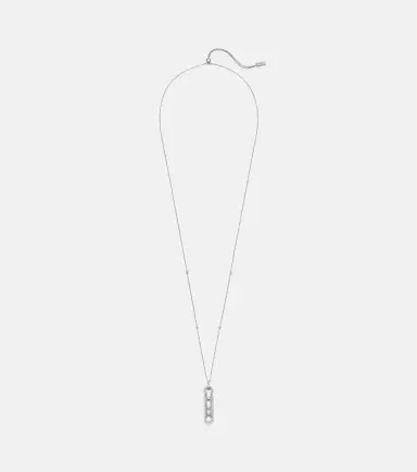 Messika Move 10th 18kt white gold pendant necklace with diamonds | Thumbnail 1 Messika Move 10th 18kt white gold pendant necklace with diamonds | Thumbnail 1