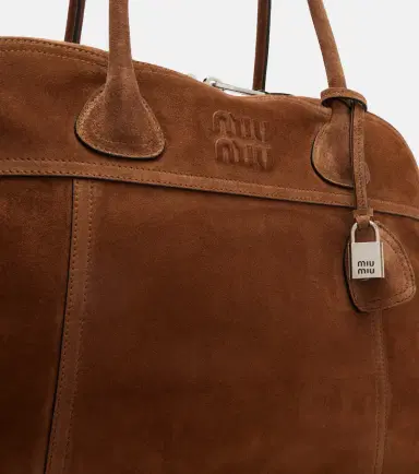 Miu Miu Vivant Large suede bowling bag | Thumbnail 3 Miu Miu Vivant Large suede bowling bag | Thumbnail 3
