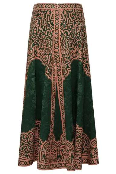 Johanna Ortiz Encanto De Isla Ankle Skirt - Green Salmon | Thumbnail 3 Johanna Ortiz Encanto De Isla Ankle Skirt - Green Salmon | Thumbnail 3