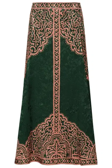Johanna Ortiz Encanto De Isla Ankle Skirt - Green Salmon | Thumbnail 1 Johanna Ortiz Encanto De Isla Ankle Skirt - Green Salmon | Thumbnail 1