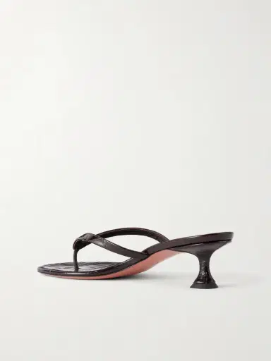 Amina Muaddi Juliette 45 Croc-effect Leather Thong Sandals | Thumbnail 3 Amina Muaddi Juliette 45 Croc-effect Leather Thong Sandals | Thumbnail 3