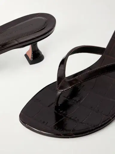 Amina Muaddi Juliette 45 Croc-effect Leather Thong Sandals | Thumbnail 5 Amina Muaddi Juliette 45 Croc-effect Leather Thong Sandals | Thumbnail 5
