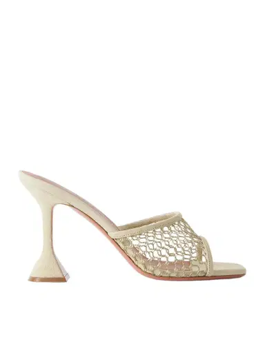 Amina Muaddi Lupita 95 Mesh Suede Sandals | Thumbnail 1 Amina Muaddi Lupita 95 Mesh Suede Sandals | Thumbnail 1