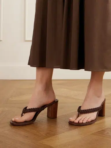 Gianvito Rossi 70 Braided Leather Thong Sandals | Thumbnail 2 Gianvito Rossi 70 Braided Leather Thong Sandals | Thumbnail 2