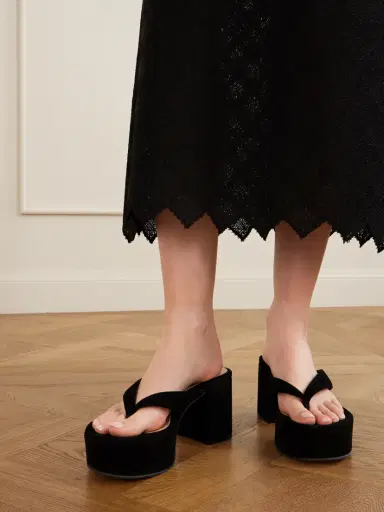 Gianvito Rossi 35 Suede Platform Thong Sandals | Thumbnail 2 Gianvito Rossi 35 Suede Platform Thong Sandals | Thumbnail 2