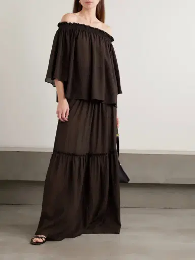Joseph Folia Shirred Tiered Seersucker Maxi Skirt | Thumbnail 2 Joseph Folia Shirred Tiered Seersucker Maxi Skirt | Thumbnail 2