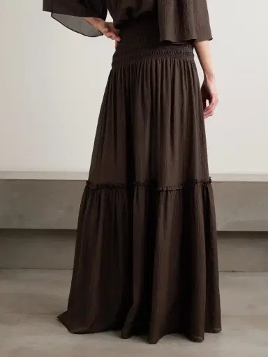Joseph Folia Shirred Tiered Seersucker Maxi Skirt | Thumbnail 3 Joseph Folia Shirred Tiered Seersucker Maxi Skirt | Thumbnail 3