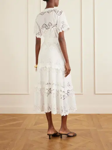 Miguelina Romilly Belted Embroidered Cotton And Linen-blend Midi Dress | Thumbnail 3 Miguelina Romilly Belted Embroidered Cotton And Linen-blend Midi Dress | Thumbnail 3