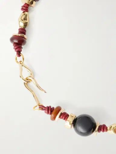 TOHUM Samsara Gold-plated, Onyx, Leather And Seashell Beaded Necklace | Thumbnail 3 TOHUM Samsara Gold-plated, Onyx, Leather And Seashell Beaded Necklace | Thumbnail 3
