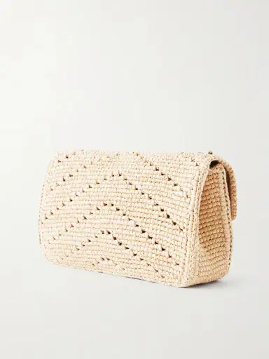 Saint Laurent Loulou Small Leather-trimmed Raffia Shoulder Bag | Thumbnail 4 Saint Laurent Loulou Small Leather-trimmed Raffia Shoulder Bag | Thumbnail 4
