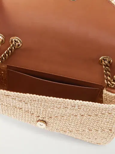 Saint Laurent Loulou Small Leather-trimmed Raffia Shoulder Bag | Thumbnail 6 Saint Laurent Loulou Small Leather-trimmed Raffia Shoulder Bag | Thumbnail 6