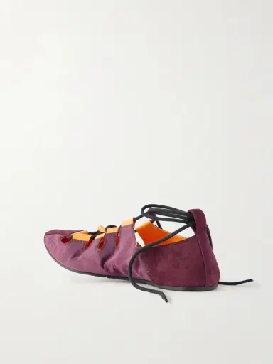 Alaïa Suede-trimmed Shell Ballet Flats | Thumbnail 3 Alaïa Suede-trimmed Shell Ballet Flats | Thumbnail 3
