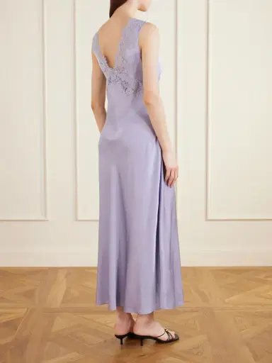 Rixo Lysandra Lace-trimmed Satin Maxi Dress | Thumbnail 3 Rixo Lysandra Lace-trimmed Satin Maxi Dress | Thumbnail 3