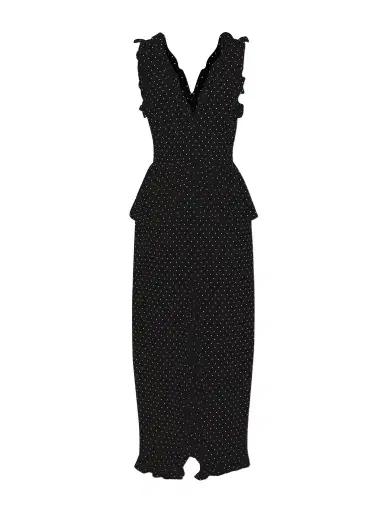 Alessandra Rich Bow-embellished Polka-dot Silk Midi Dress | Thumbnail 1 Alessandra Rich Bow-embellished Polka-dot Silk Midi Dress | Thumbnail 1