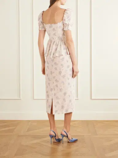 Alessandra Rich Floral-print Silk-satin Midi Dress | Thumbnail 3 Alessandra Rich Floral-print Silk-satin Midi Dress | Thumbnail 3