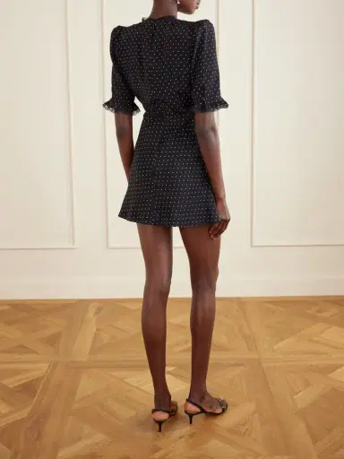 Alessandra Rich Bow-embellished Polka-dot Silk-satin Mini Dress | Thumbnail 3 Alessandra Rich Bow-embellished Polka-dot Silk-satin Mini Dress | Thumbnail 3