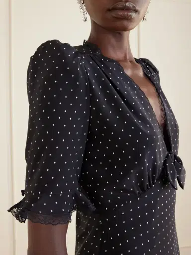 Alessandra Rich Bow-embellished Polka-dot Silk-satin Mini Dress | Thumbnail 4 Alessandra Rich Bow-embellished Polka-dot Silk-satin Mini Dress | Thumbnail 4
