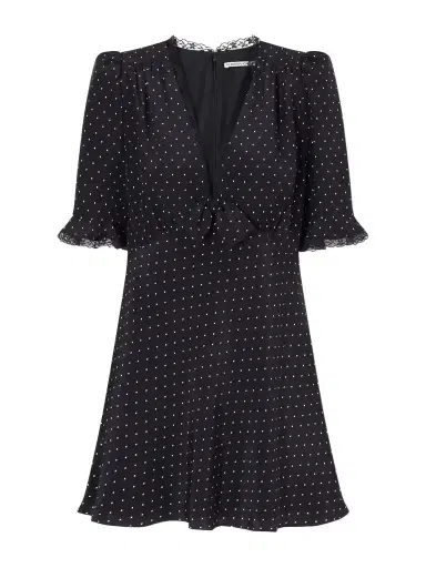 Alessandra Rich Bow-embellished Polka-dot Silk-satin Mini Dress | Thumbnail 1 Alessandra Rich Bow-embellished Polka-dot Silk-satin Mini Dress | Thumbnail 1