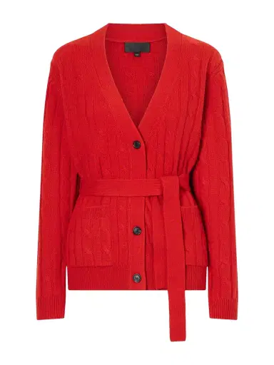 Nili Lotan Tirza Belted Cable-knit Cashmere Cardigan | Thumbnail 1 Nili Lotan Tirza Belted Cable-knit Cashmere Cardigan | Thumbnail 1