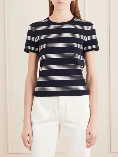 Nili Lotan Lansie Striped Cotton-jersey T-shirt | Thumbnail 3 Nili Lotan Lansie Striped Cotton-jersey T-shirt | Thumbnail 3