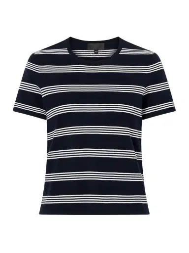 Nili Lotan Lansie Striped Cotton-jersey T-shirt | Thumbnail 1 Nili Lotan Lansie Striped Cotton-jersey T-shirt | Thumbnail 1