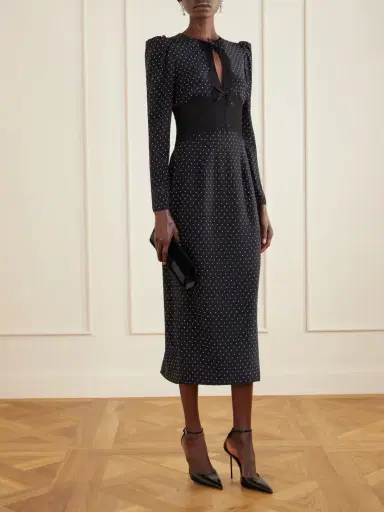 Alessandra Rich Polka-dot Silk Midi Dress | Thumbnail 2 Alessandra Rich Polka-dot Silk Midi Dress | Thumbnail 2