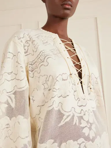 Isabel Marant Solara Lace-up Embroidered Mini Dress | Thumbnail 4 Isabel Marant Solara Lace-up Embroidered Mini Dress | Thumbnail 4