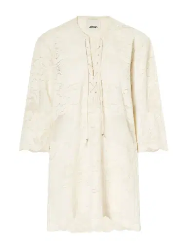 Isabel Marant Solara Lace-up Embroidered Mini Dress | Thumbnail 1 Isabel Marant Solara Lace-up Embroidered Mini Dress | Thumbnail 1