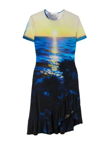 Rabanne Asymmetric Printed Stretch-jersey Mini Dress | Thumbnail 1 Rabanne Asymmetric Printed Stretch-jersey Mini Dress | Thumbnail 1